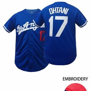 Los Angeles Dodgers Shohei Ohtani #17 Blue Jersey L Embroidered MLB New